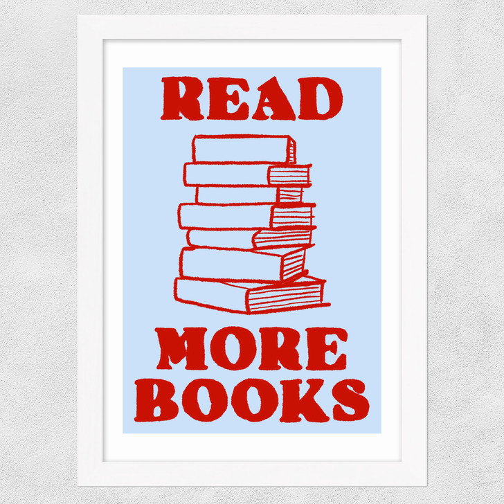 Read More Books Wide White Frame