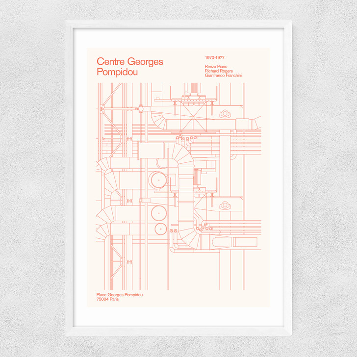 Centre Pompidou Narrow White Frame