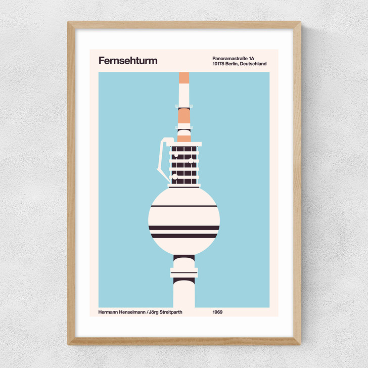 Fernsehturm Berlin Narrow Oak Frame