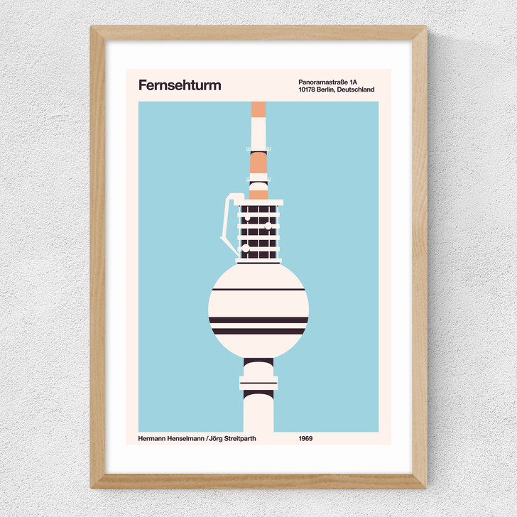 Fernsehturm Berlin Medium Oak Frame