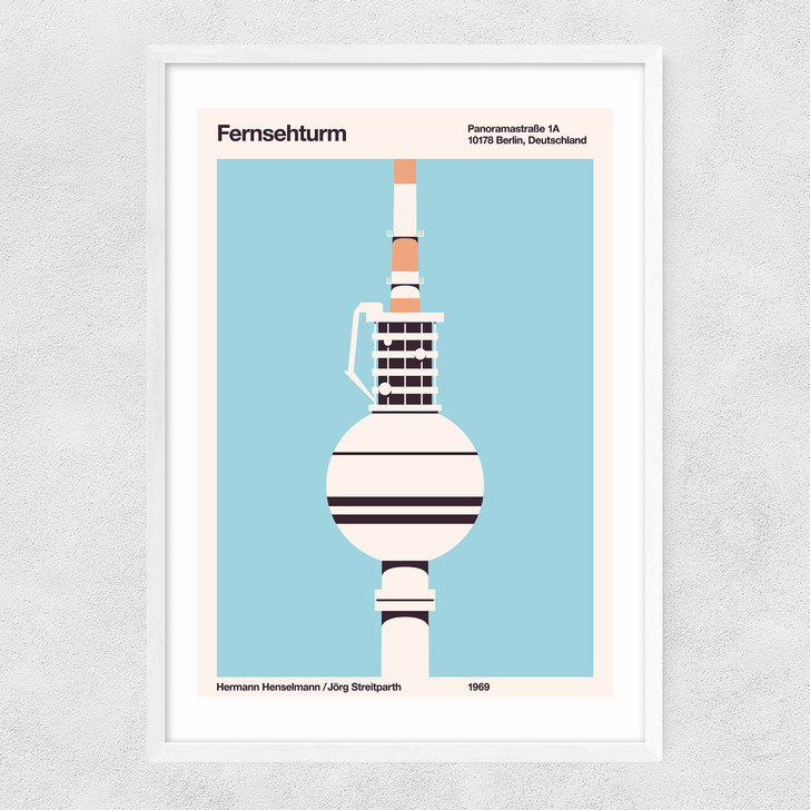 Fernsehturm Berlin Narrow White Frame