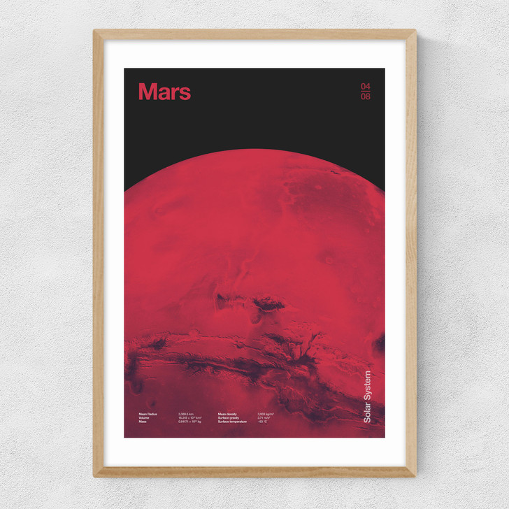 Mars - Futuristic Japan 1 Narrow Oak Frame