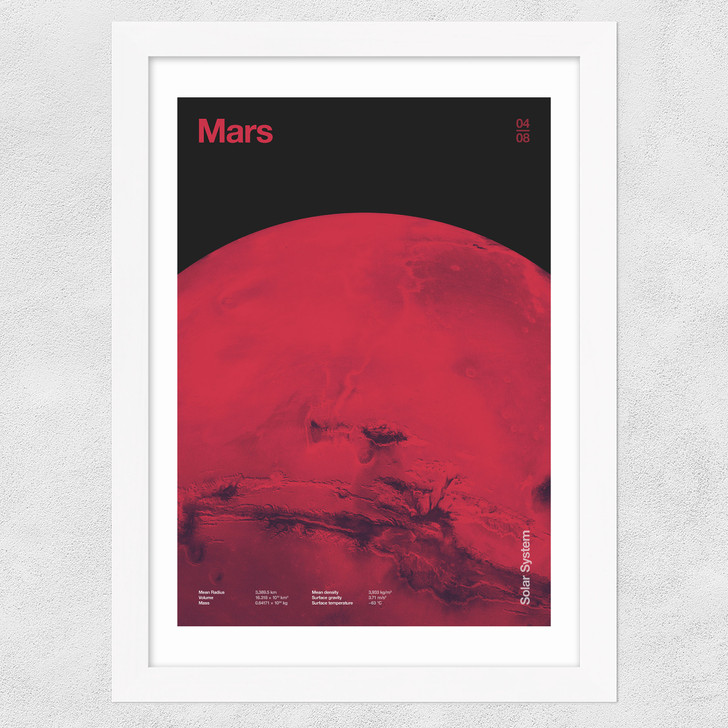 Mars - Futuristic Japan 1 Wide White Frame