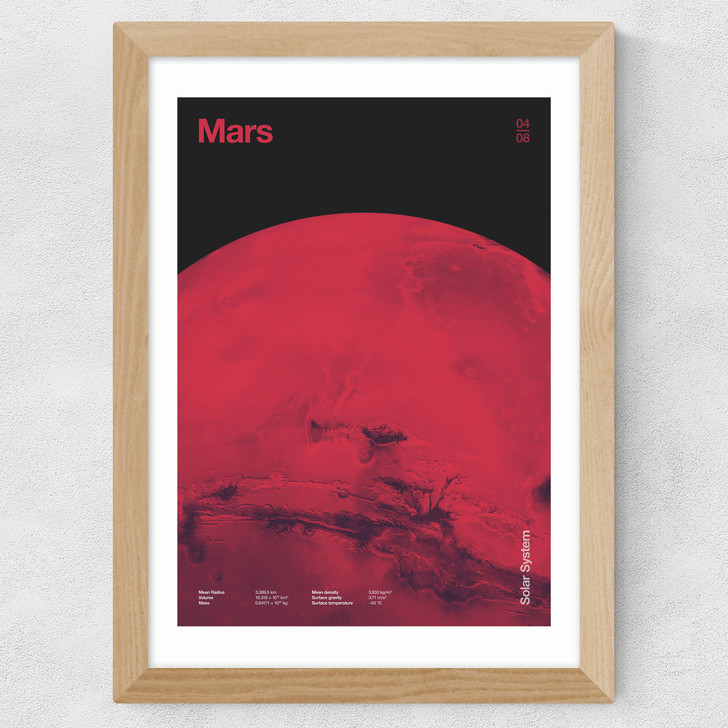 Mars - Futuristic Japan 1 Wide Oak Frame