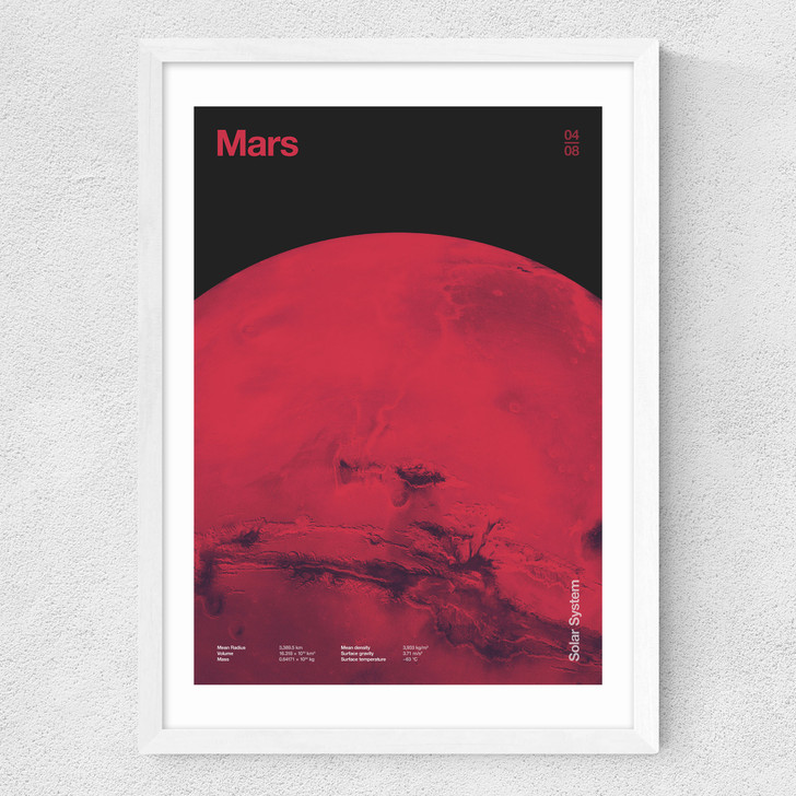 Mars - Futuristic Japan 1 Medium White Frame