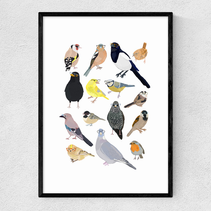 Birds In Glasses Narrow Black Frame