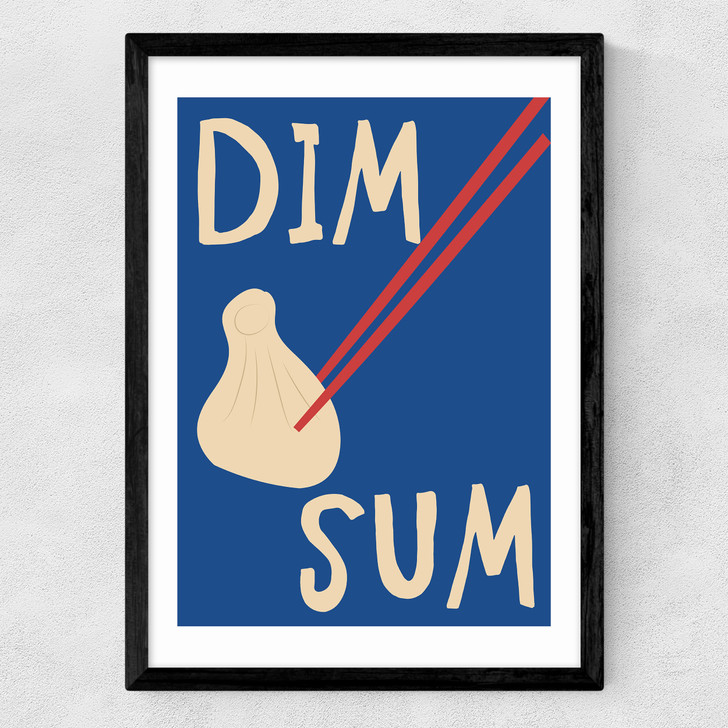 Dim Sum and Chopsticks Medium Black Frame
