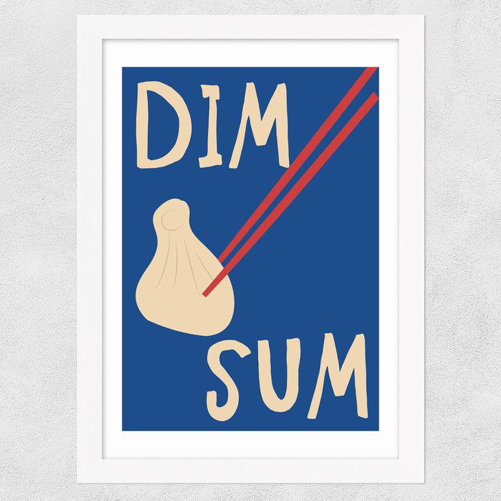 Dim Sum and Chopsticks Wide White Frame