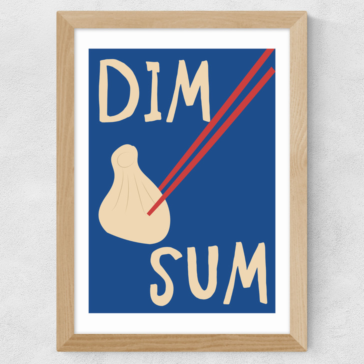 Dim Sum and Chopsticks Wide Oak Frame