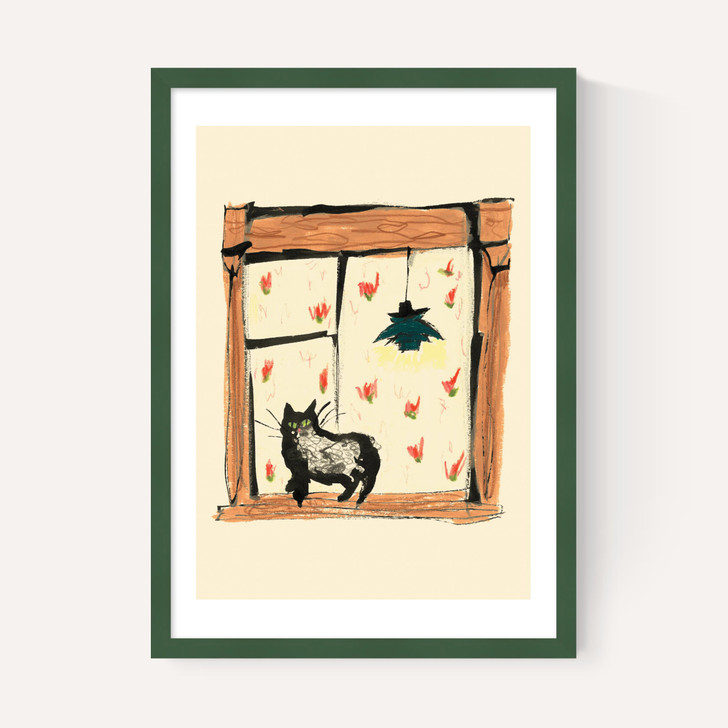 Black Cat On Windowsill