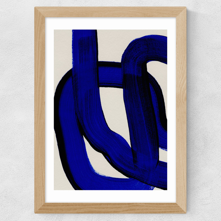 Blue Loops I Wide Oak Frame