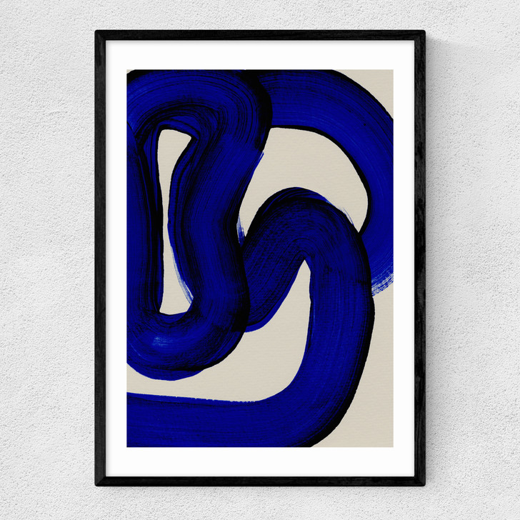 Blue Loops II Narrow Black Frame