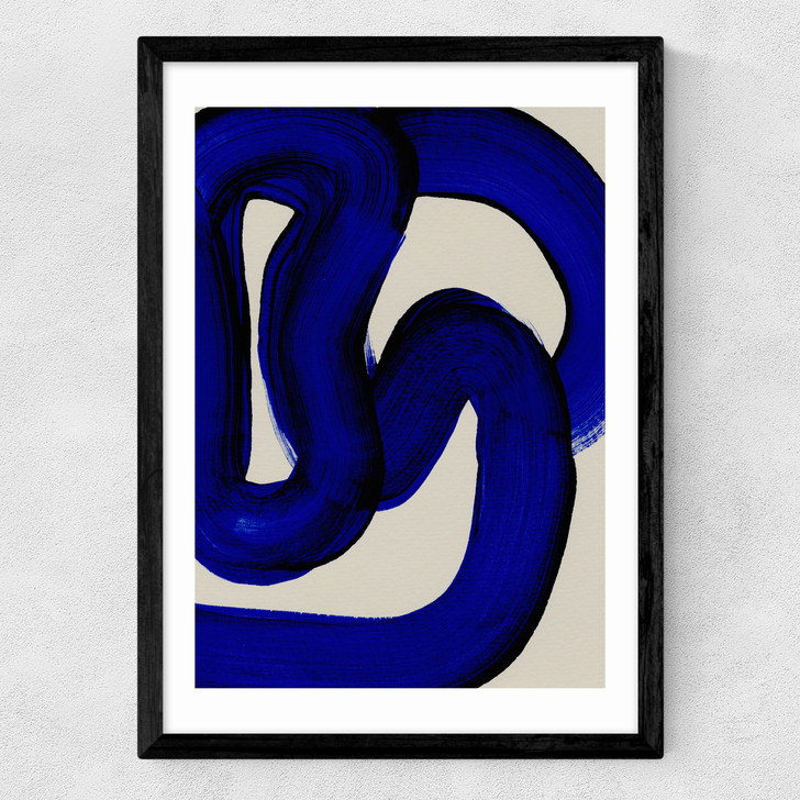 Blue Loops II Medium Black Frame
