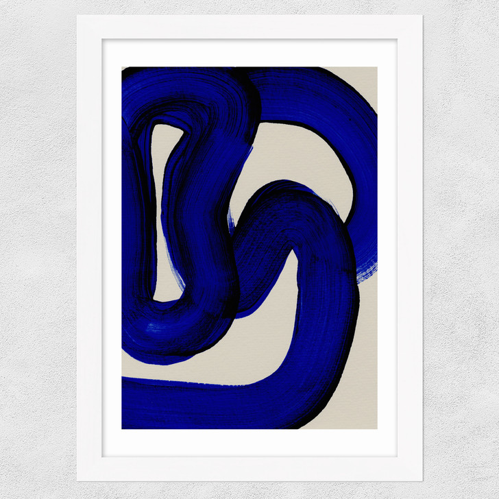 Blue Loops II Wide White Frame