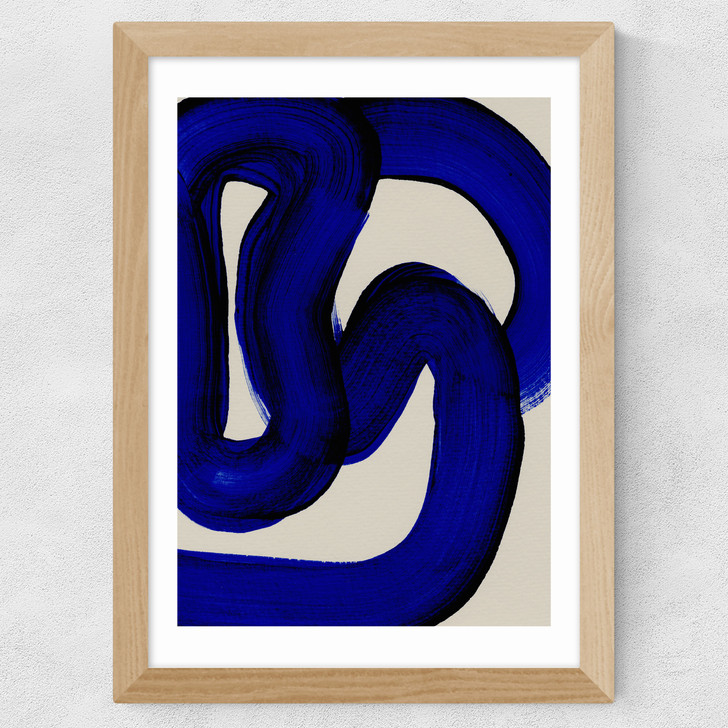 Blue Loops II Wide Oak Frame