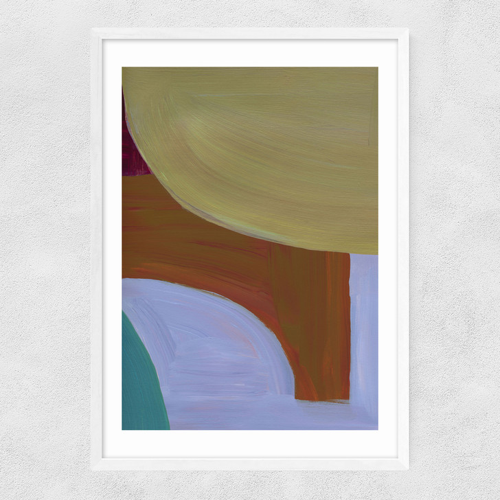Painted Shapes I Narrow White Frame