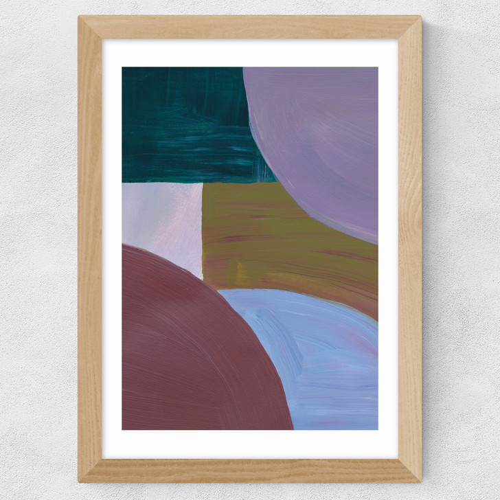 Painted Shapes II Wide Oak Frame