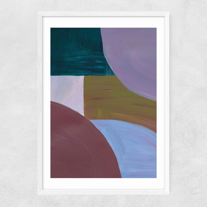 Painted Shapes II Narrow White Frame