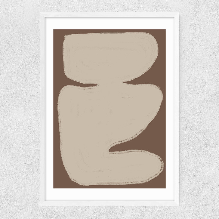 Abstract Whisper Narrow White Frame
