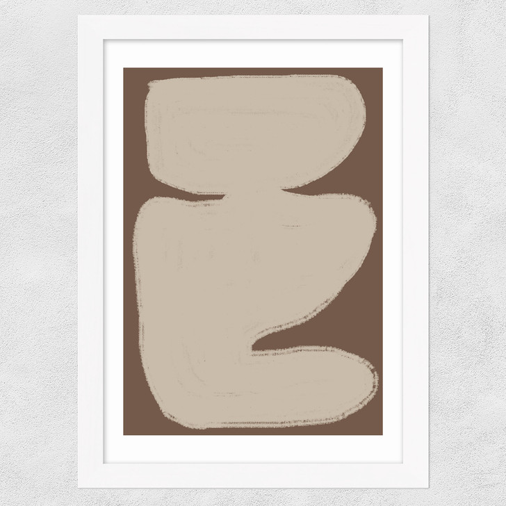 Abstract Whisper Wide White Frame