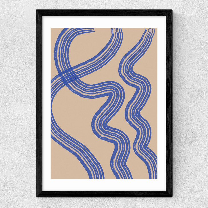 Blue Minimal Line Medium Black Frame