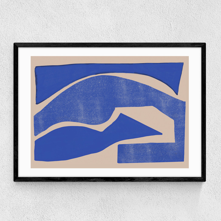 Blue Geometric Shape Narrow Black Frame