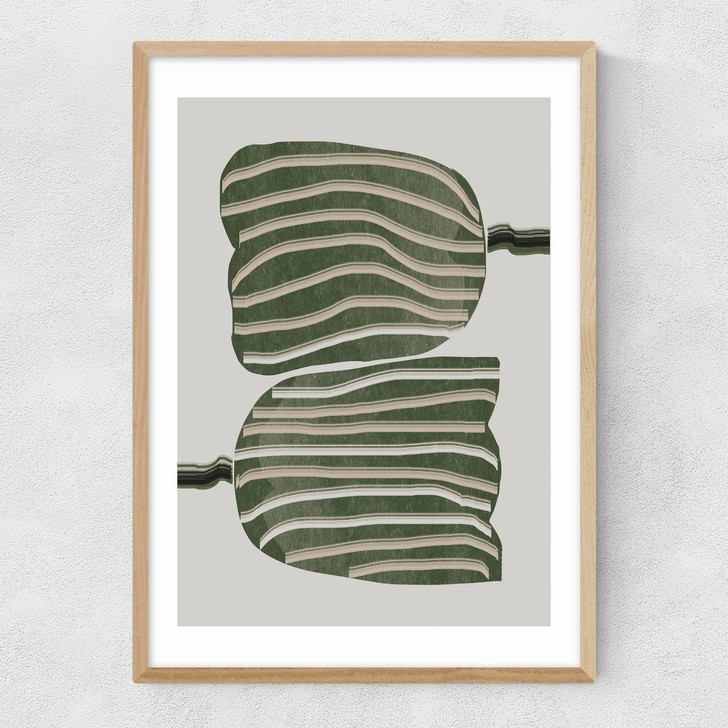 Abstract Tulips Narrow Oak Frame