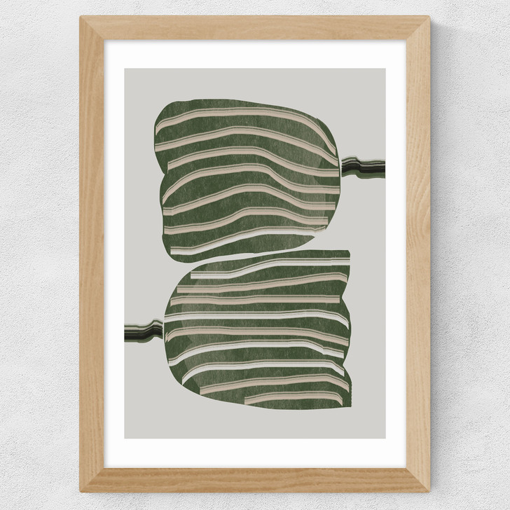 Abstract Tulips Wide Oak Frame