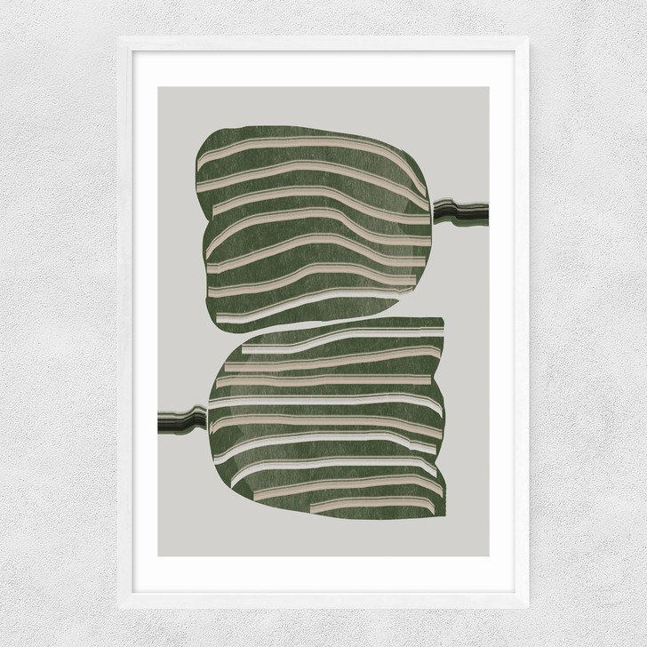Abstract Tulips Narrow White Frame