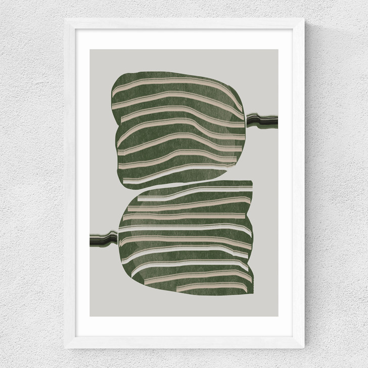 Abstract Tulips Medium White Frame