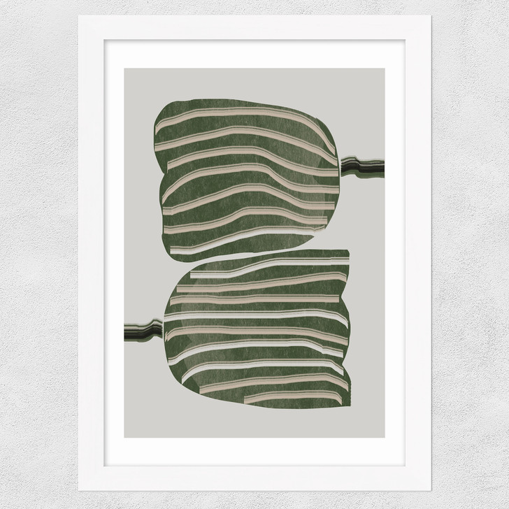 Abstract Tulips Wide White Frame