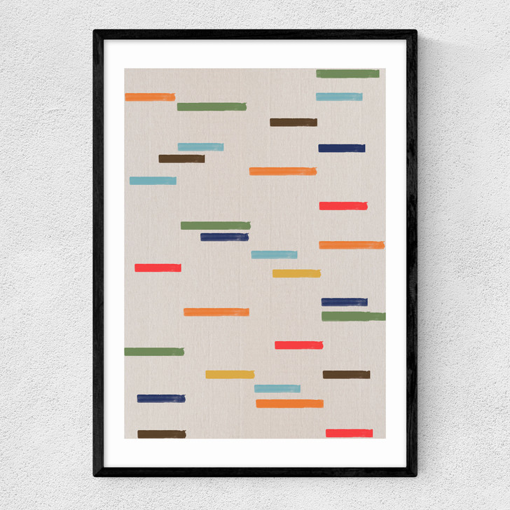 Floating Stripes Narrow Black Frame