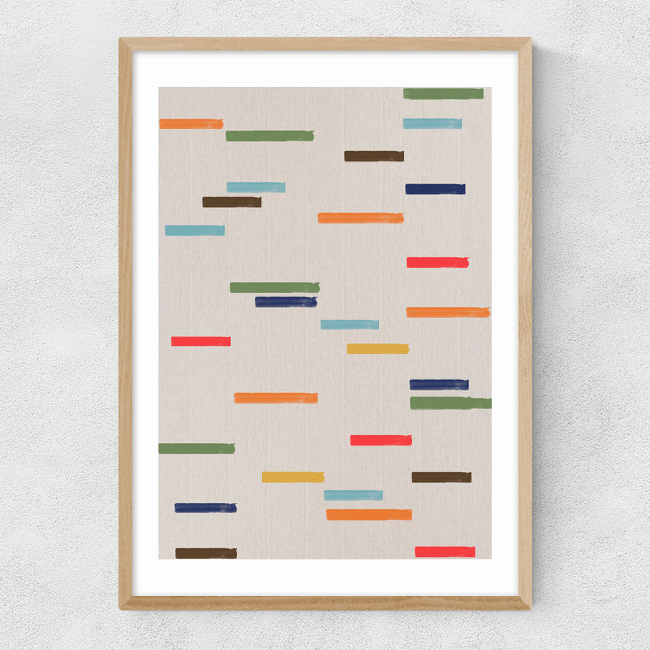 Floating Stripes Narrow Oak Frame