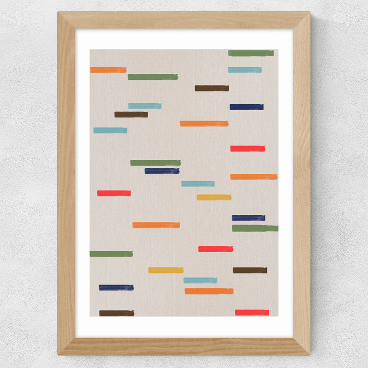 Floating Stripes Wide Oak Frame