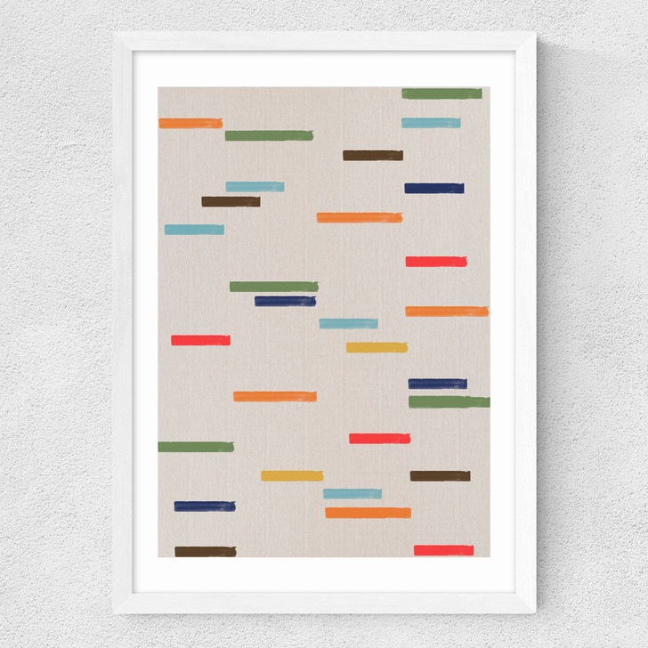 Floating Stripes Medium White Frame