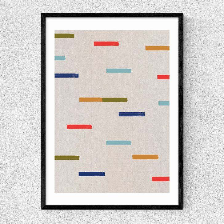 Colorful Strokes Narrow Black Frame
