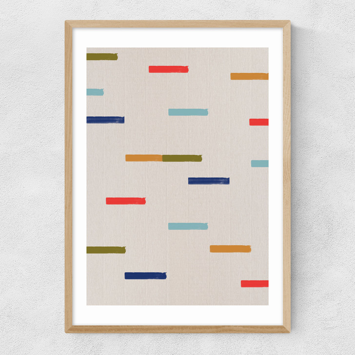 Colorful Strokes Narrow Oak Frame