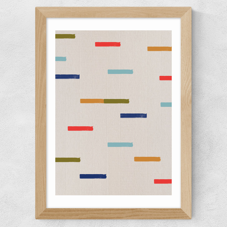 Colorful Strokes Wide Oak Frame