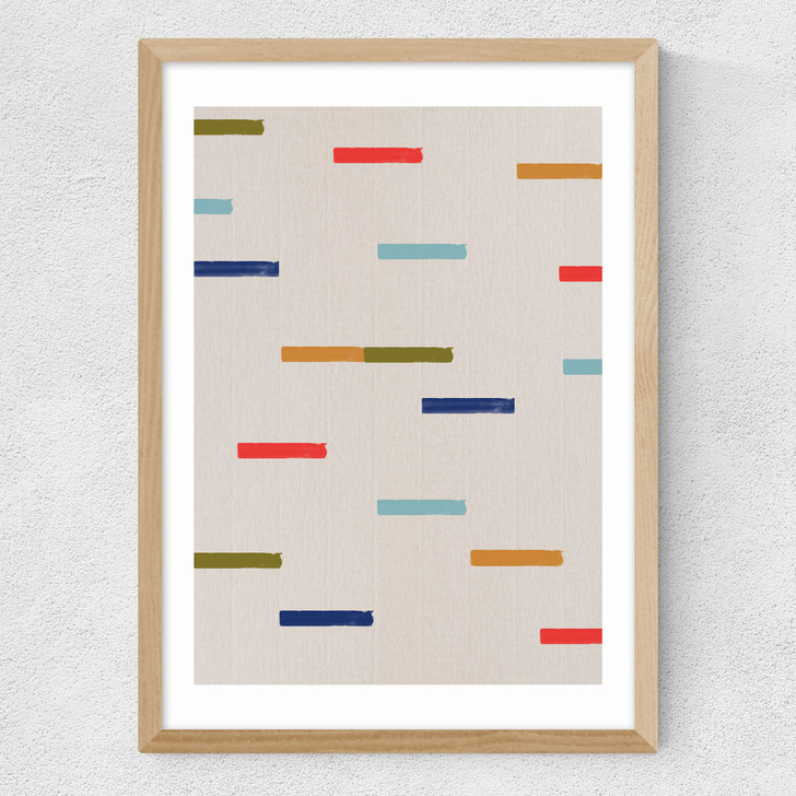 Colorful Strokes Medium Oak Frame