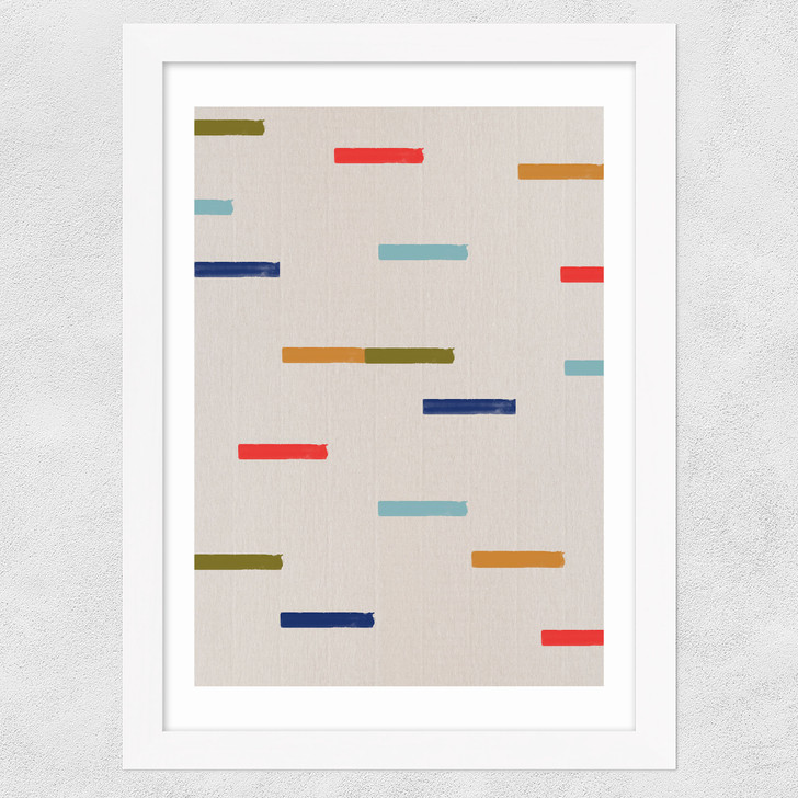 Colorful Strokes Wide White Frame