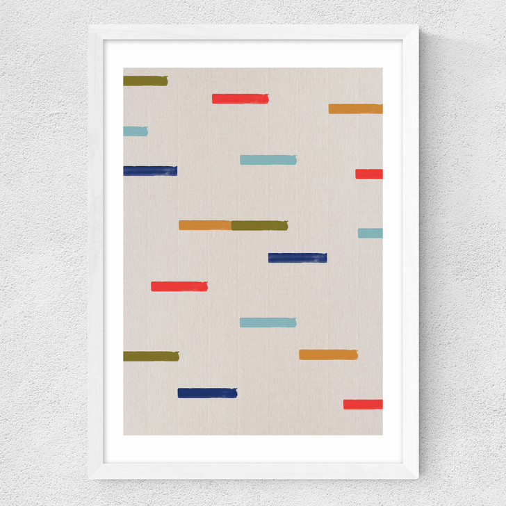Colorful Strokes Medium White Frame