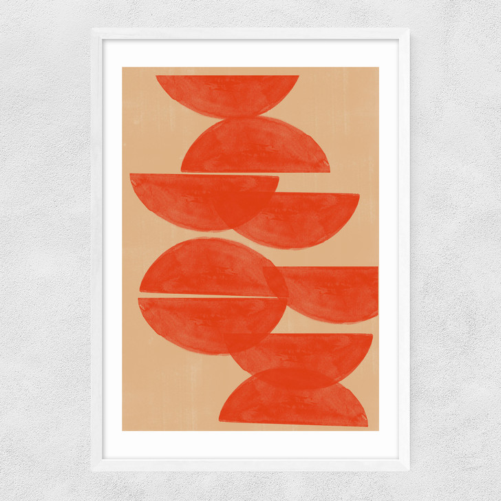 Crimson Symmetry Narrow White Frame
