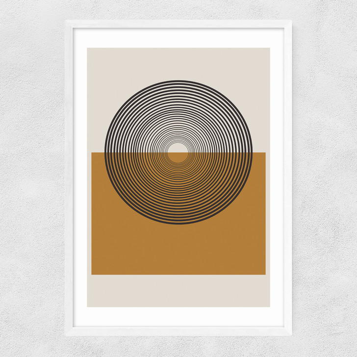 Concentric Reflections Narrow White Frame