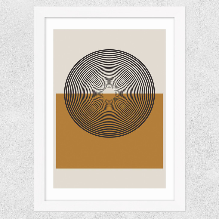 Concentric Reflections Wide White Frame