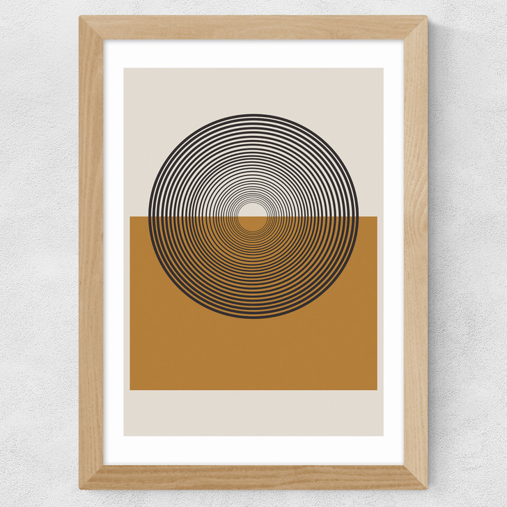 Concentric Reflections Wide Oak Frame