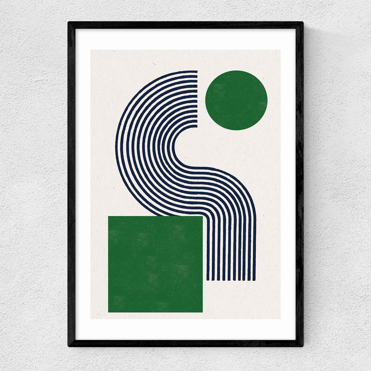 Modern Green Objects No.10 Narrow Black Frame