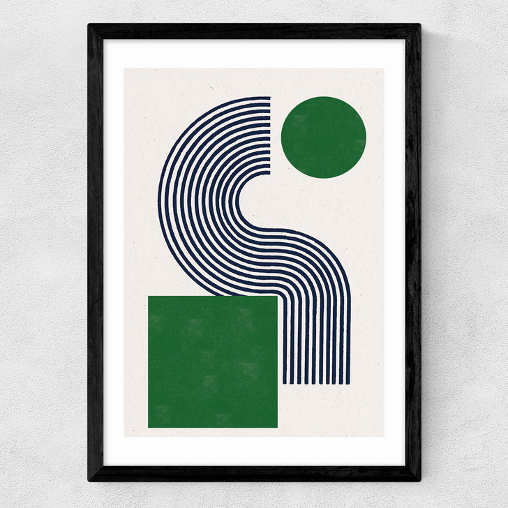 Modern Green Objects No.10 Medium Black Frame