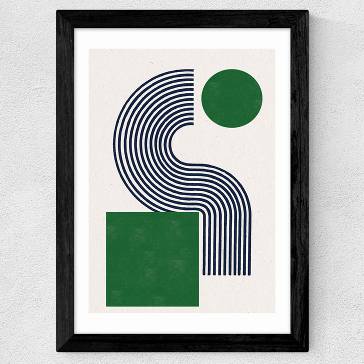 Modern Green Objects No.10 Wide Black Frame