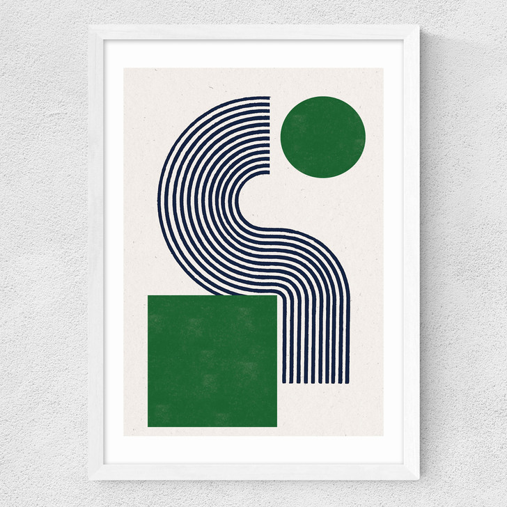 Modern Green Objects No.10 Medium White Frame