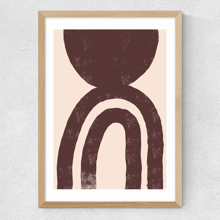 Abstract Shape No.2 Medium Oak Frame